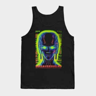 Retro Anime Sci-Fi Futuristic Robot Man - Nostalgic Cybernetic Hero Tank Top